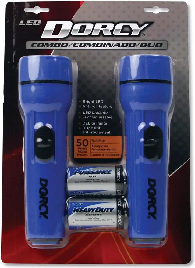 Alt view image 2 of 3 - Dorcy 412594 LED Flashlight Pack - 1 D Battery, Red & Blue - Pack of 12