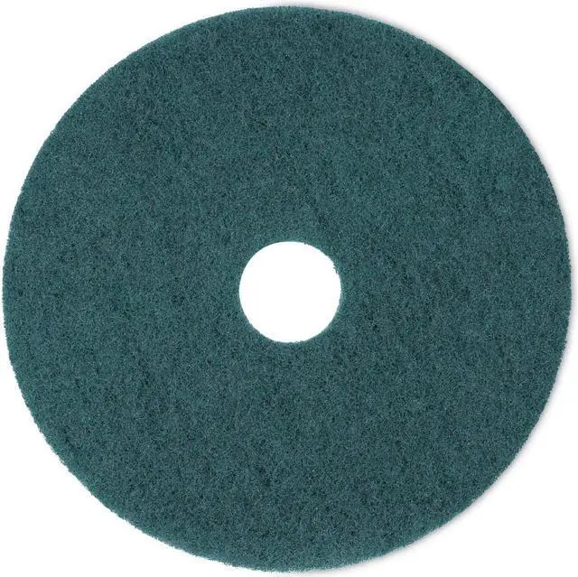 Alt view image 4 of 9 - Standard 18-Inch Diameter Heavy-Duty Scrubbing Floor Pads, Green, 5/Carton BWK4018GRE