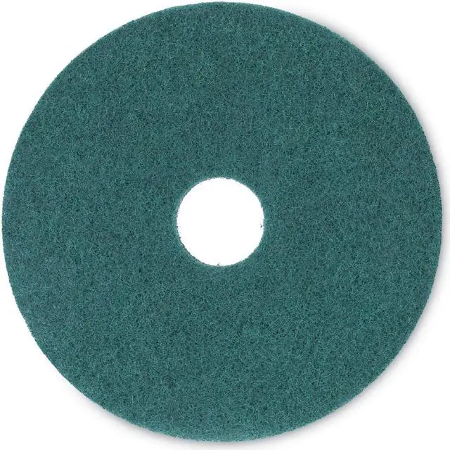 Alt view image 3 of 6 - Standard 16-Inch Diameter Heavy-Duty Scrubbing Floor Pads, Green BWK4016GRE