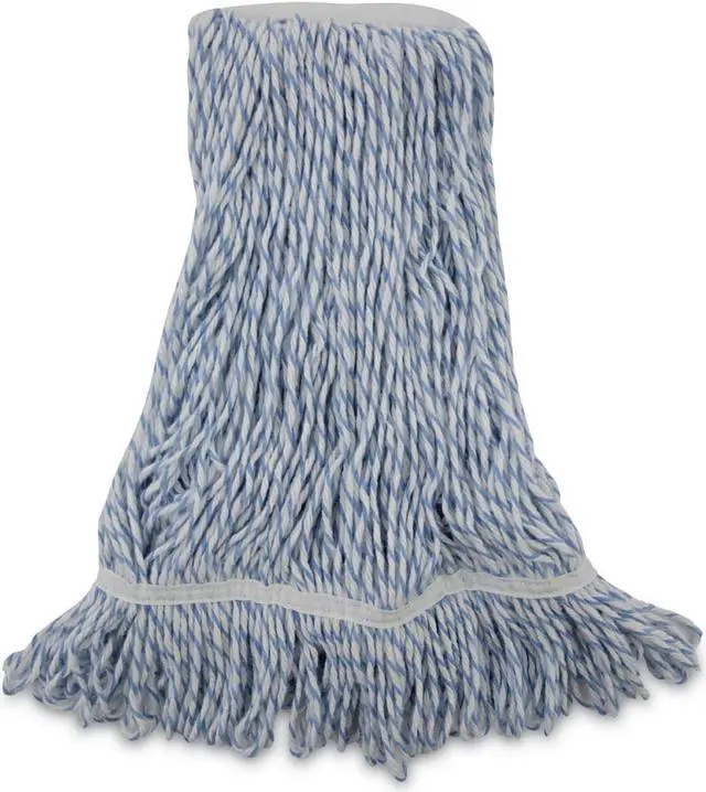 Alt view image 6 of 13 - Boardwalk - 542 - Mop Head, Floor Finish, Narrow, Rayon/Polyester, Medium, White/Blue, 12/Carton