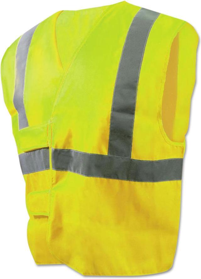 Class 2 Safety Vests, Standard, Lime Green/Silver