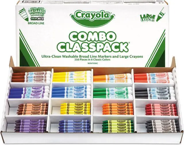 Alt view image 11 of 20 - Crayola. 523348 Classpack Crayons w/Markers, 8 Colors, 128 Each Crayons/Markers, 256/Box