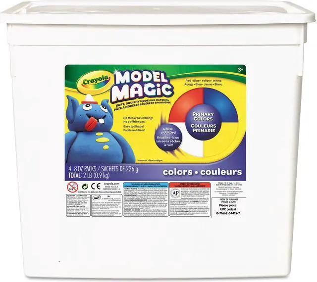 Alt view image 2 of 17 - Crayola Model Magic Modeling Compound 8oz each Blue/Red/White/Yellow 2lbs. 574415