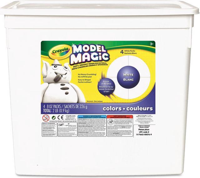 Alt view image 7 of 13 - Binney & Smith 574400 Model Magic Self-Hardening Modeling Compound  Four 8oz Pouches per Bucket  White