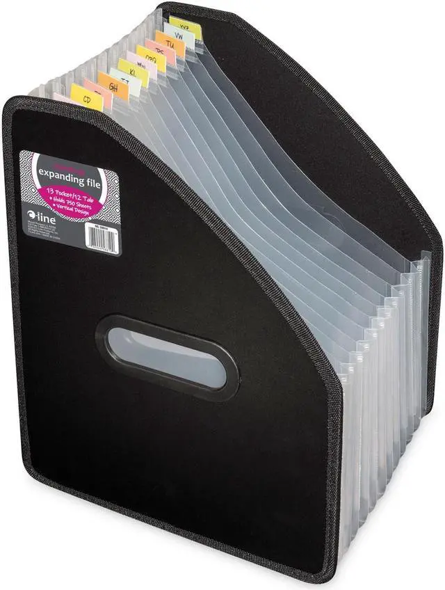 Alt view image 2 of 20 - C-Line Vertical Expanding File 13-Pocket 10" Expansion Letter Poly Black 58810