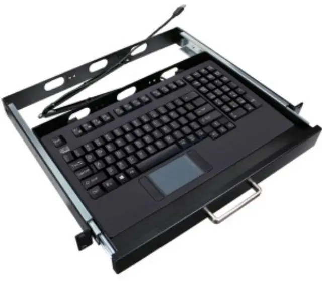 Alt view image 3 of 17 - ADESSO AKB-425UB-MRP Black 12 Function Keys USB Wired EasyTouchTouchpad Keyboard With Rackmount