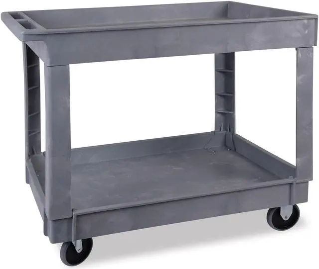 Alt view image 5 of 5 - Rubbermaid Commercial Products Utility Cart with Deep Lipped Plastic Shelves