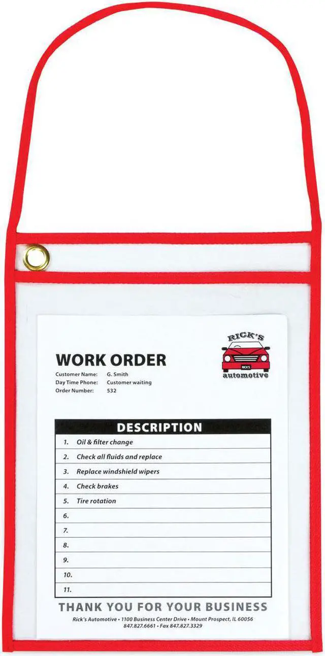 Main image of C-Line Shop Ticket Holder w/ Strap 9"Wx12"H 15/BX Red 41924