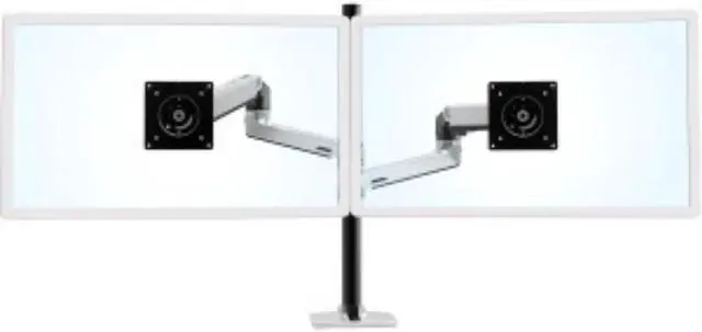 Alt view image 7 of 10 - Ergotron 45-549-026 Lx Dual Stacking Arm Tall Pole - Desk Mount For 2 Lcd Displays - Aluminum, Steel - Polished Aluminum With Black Accents - Screen Size: Up To 40 Inch