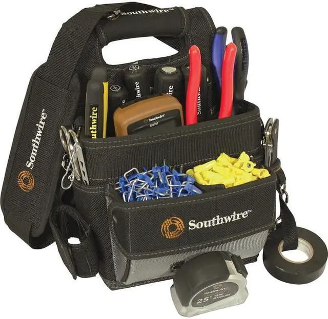 Alt view image 2 of 11 - southwire tools & equipment bagesp electrician's shoulder pouch tool carrier