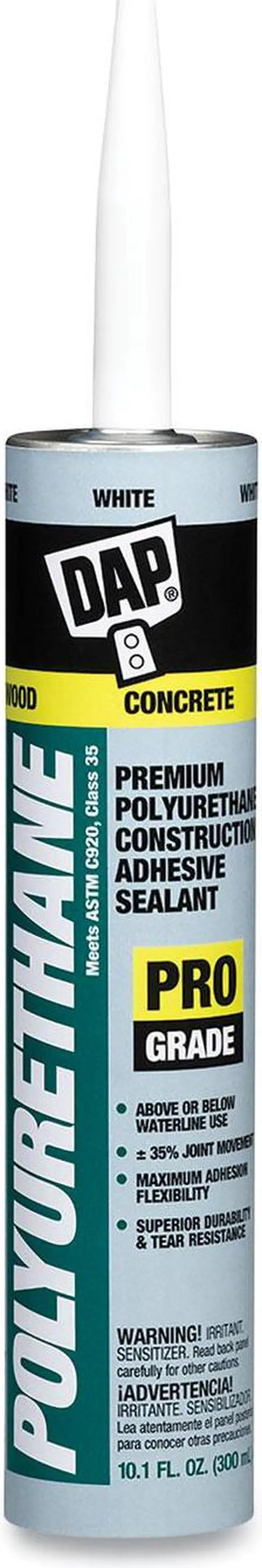 Alt view image 4 of 5 - DAP 18810 Polyurethane Sealant, 10 oz, Cartridge, White, Polyurethane Base,