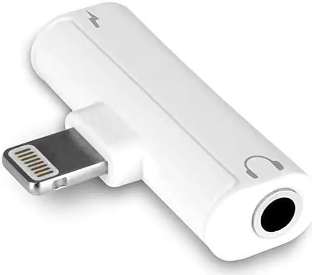 Alt view image 4 of 8 - Aluratek Lightning + 3.5 mm Adapter For iPhone/iPad - 1 x Lightning Male Proprietary Connector - 1 x Lightning Female Proprietary Connector, 1 x Mini-phone Female Stereo Audio