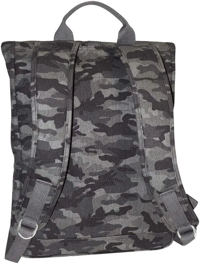 Alt view image 2 of 7 - Buxton Men's Expedition II Huntington Gear Fold-Over Canvas Backpack Gray Camo