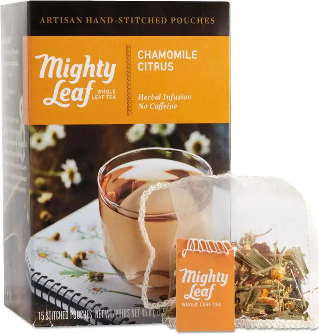 Alt view image 3 of 10 - Mighty Leaf Tea Whole Leaf Tea Pouches, Chamomile Citrus, 15/Box 510136