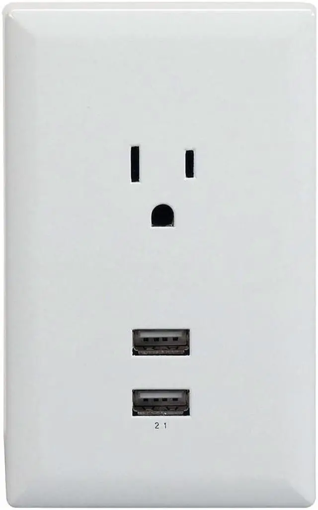 Main image of RCA Dual USB + Single Power Outlet Wall Adapter Plate WP2UWR