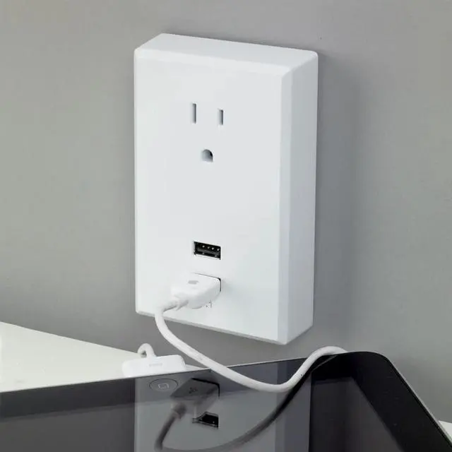 Alt view image 3 of 3 - RCA Dual USB + Single Power Outlet Wall Adapter Plate WP2UWR