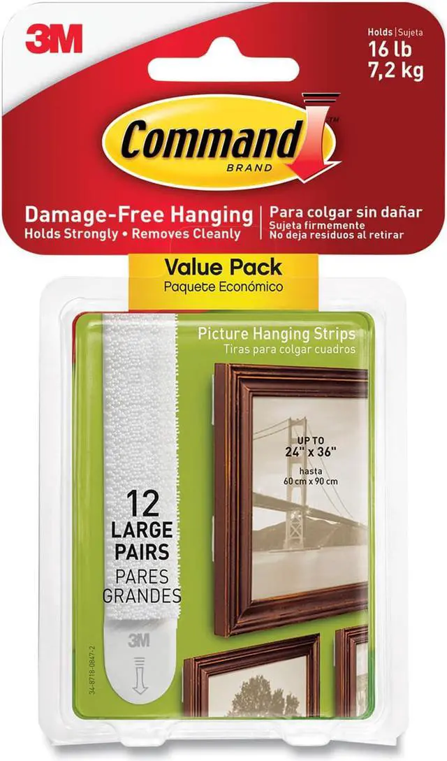 Alt view image 9 of 18 - Command 3/4 In. x 3-5/8 In. White Interlocking Picture Hanger (12 Count)