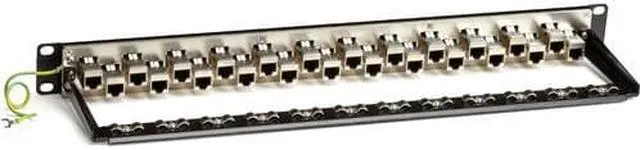 Alt view image 5 of 7 - Black Box C6AFP70S-24 CAT6A Staggered Feed-Through Patch Panel - 1U, Shielded, 24-Port