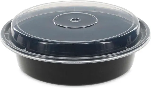 Alt view image 3 of 4 - Pactiv VERSAtainers 1-Comp Black/Clear 24oz 7"dia 150/Carton NC723B