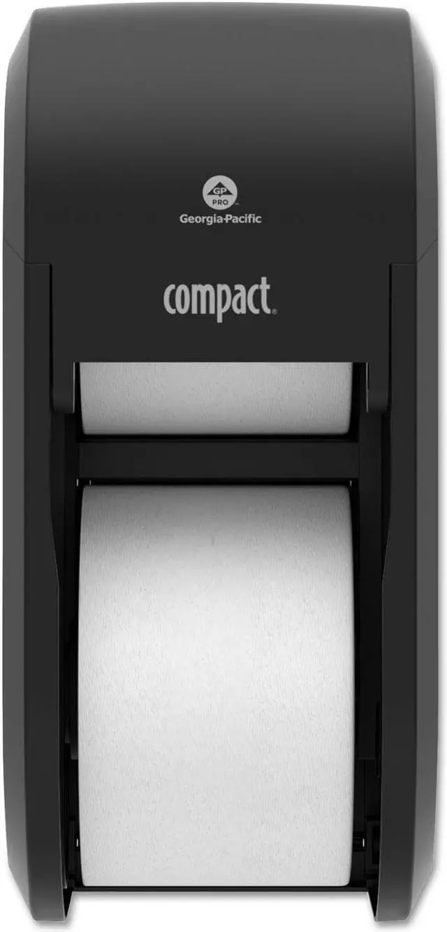 Alt view image 2 of 2 - Georgia Pacific 56790A Black Vertical Double Roll Toilet Paper Dispenser