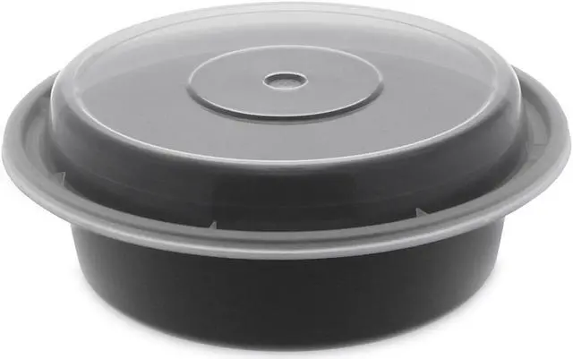 Alt view image 3 of 4 - Pactiv VERSAtainers 1-Comp Black/Clear 16oz 6"dia 150/Carton NC718B