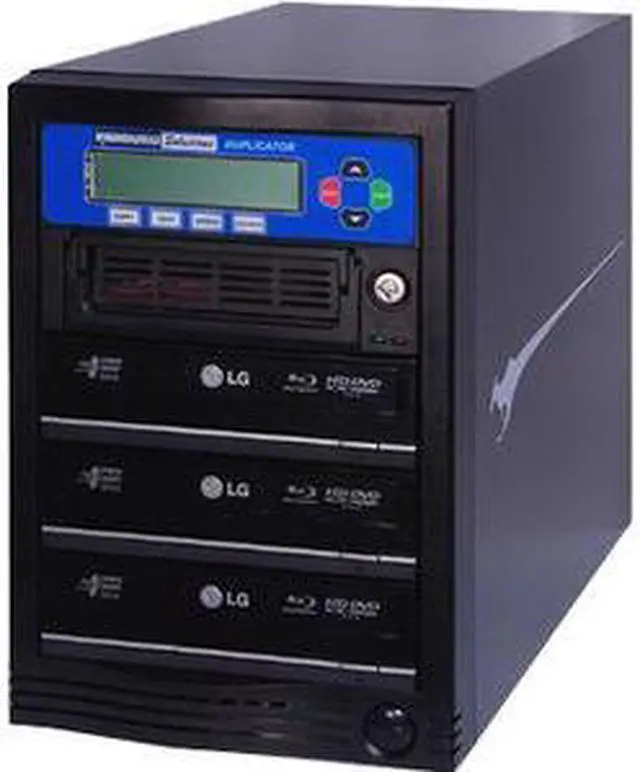 Alt view image 2 of 2 - Kanguru Black Hard Drive to 3 16X DVD+R 8X DVD+RW 8X DVD+R DL 16X DVD-R 6X DVD-RW 48X CD-R 24X CD-RW CD/DVD/Blu-ray Duplicator LightScribe Support Model BR-DUPE-S3
