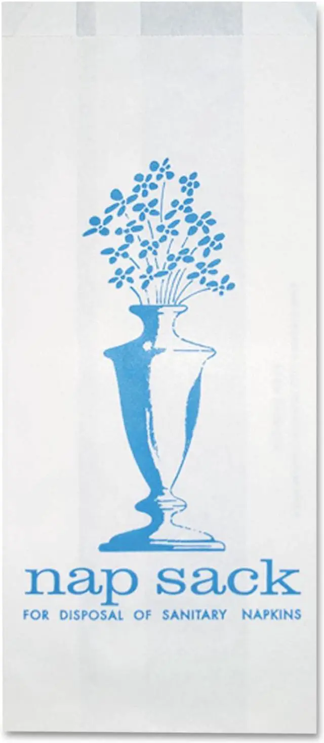 Alt view image 2 of 2 - Bag Craft 300314 Nap Sack Sanitary Disposal Bags, 4w x 2d x 9h, White, 1000/Carton