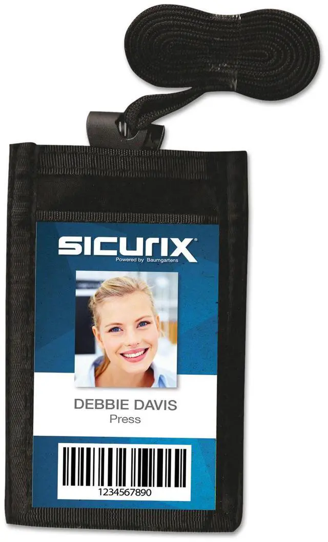 Alt view image 7 of 12 - Baumgartens BAU55120 Sicurix ID Neck Pouch, Vertical, 3 3/4 x 9, Black, 1Each