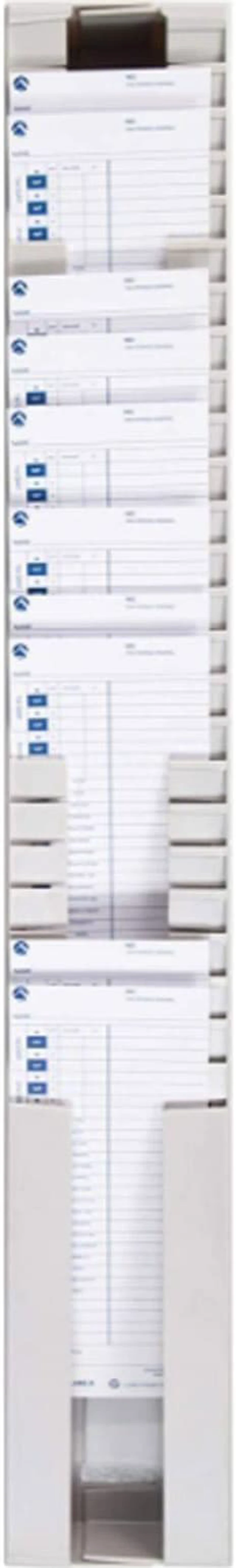 Alt view image 3 of 5 - Pyramid Time Systems Adj.Time Card Rack 2-1/2"-5"x2-1/4"Dx31-1/2"H Gray 4003