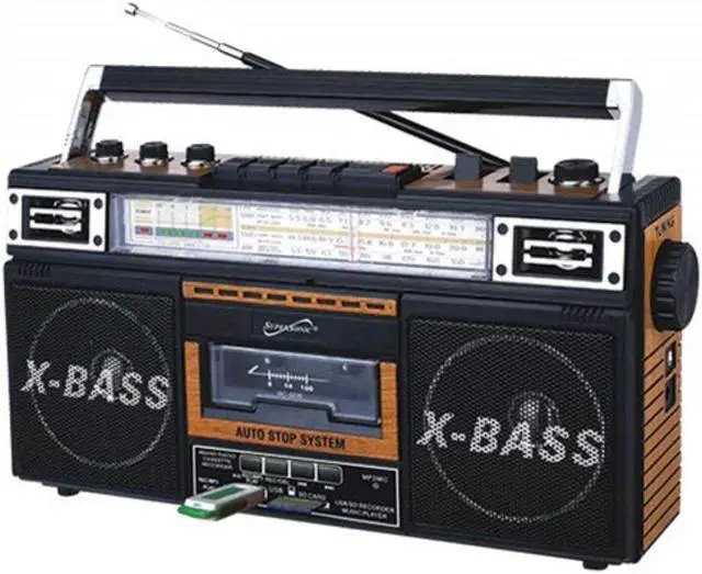 Alt view image 5 of 13 - SUPERSONIC INC SC-3201BT WD 4 BAND RADIO & CASSETTE PLAYER + CASSETTE TO MP3 CONVERTER & BLUETOOTH