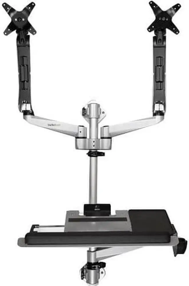 Alt view image 8 of 16 - StarTech Dual Monitor Adjustable Wall Mount Computer Workstation  WALLSTSI2