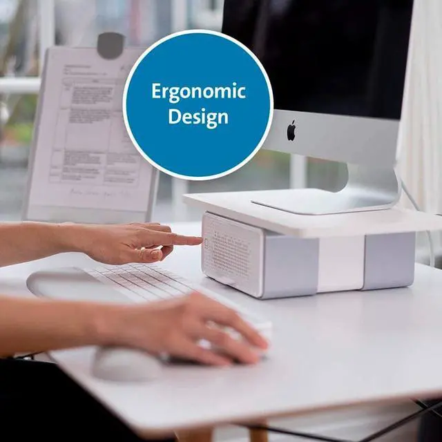 Alt view image 9 of 13 - Kensington FreshView Wellness Monitor Stand w/ Air Purifier 22.5" White K55460WW