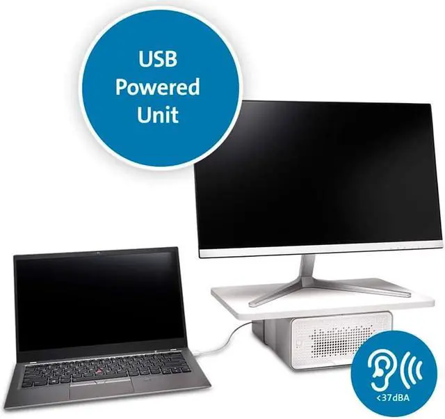 Alt view image 12 of 13 - Kensington FreshView Wellness Monitor Stand w/ Air Purifier 22.5" White K55460WW