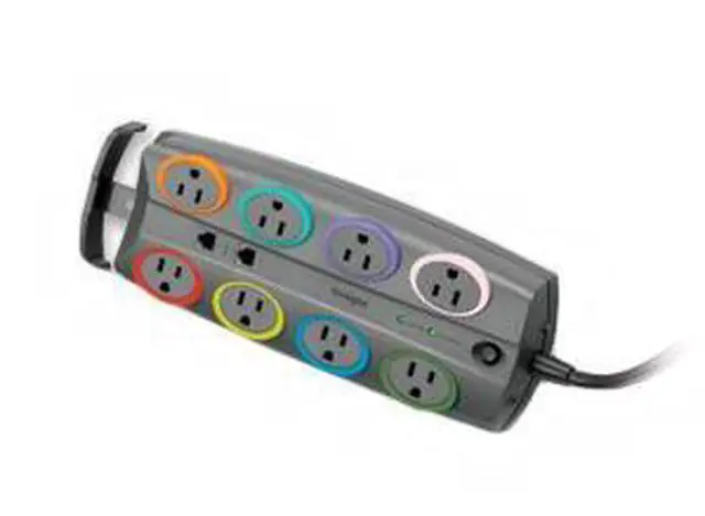 Alt view image 11 of 13 - SmartSockets Color-Coded Surge Protector 8 Outlets 8 ft Cord 3090 Joules