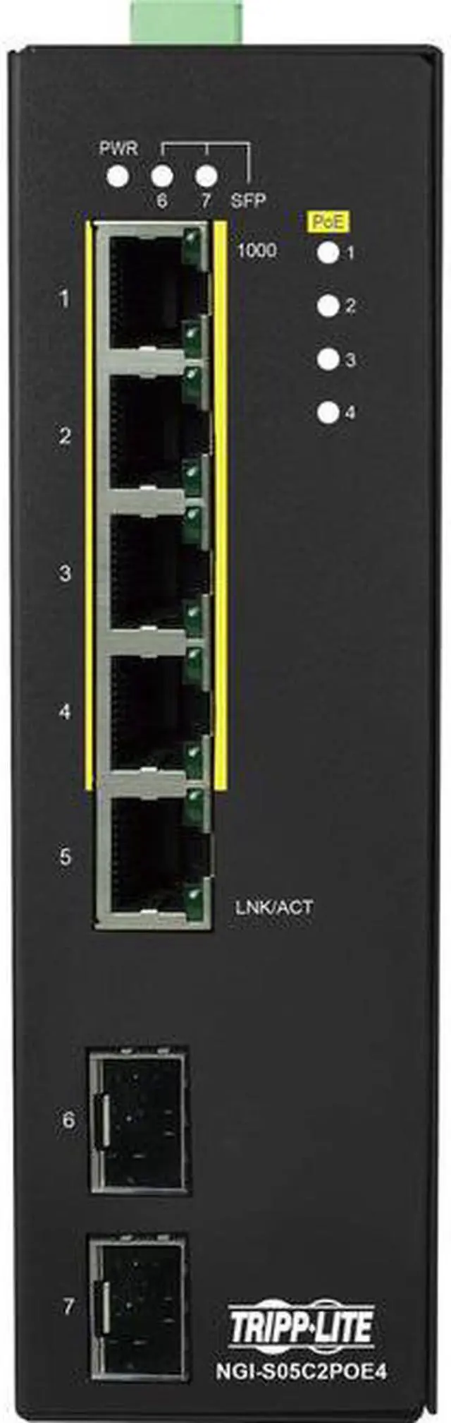 Main image of Tripp Lite 5-Port Lite Managed 10/100/1000 Mbps PoE+ Gigabit Ethernet Switch