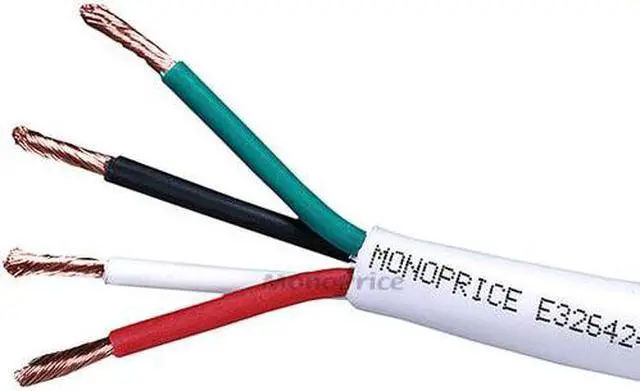 Alt view image 3 of 4 - Monoprice Access Series 14 Gauge AWG CL2 Rated 4 Conductor Speaker Wire / Cable - 250ft Fire Safety In Wall Rated, Jacketed In White PVC Material 99.9% Oxygen-Free Pure Bare Copper