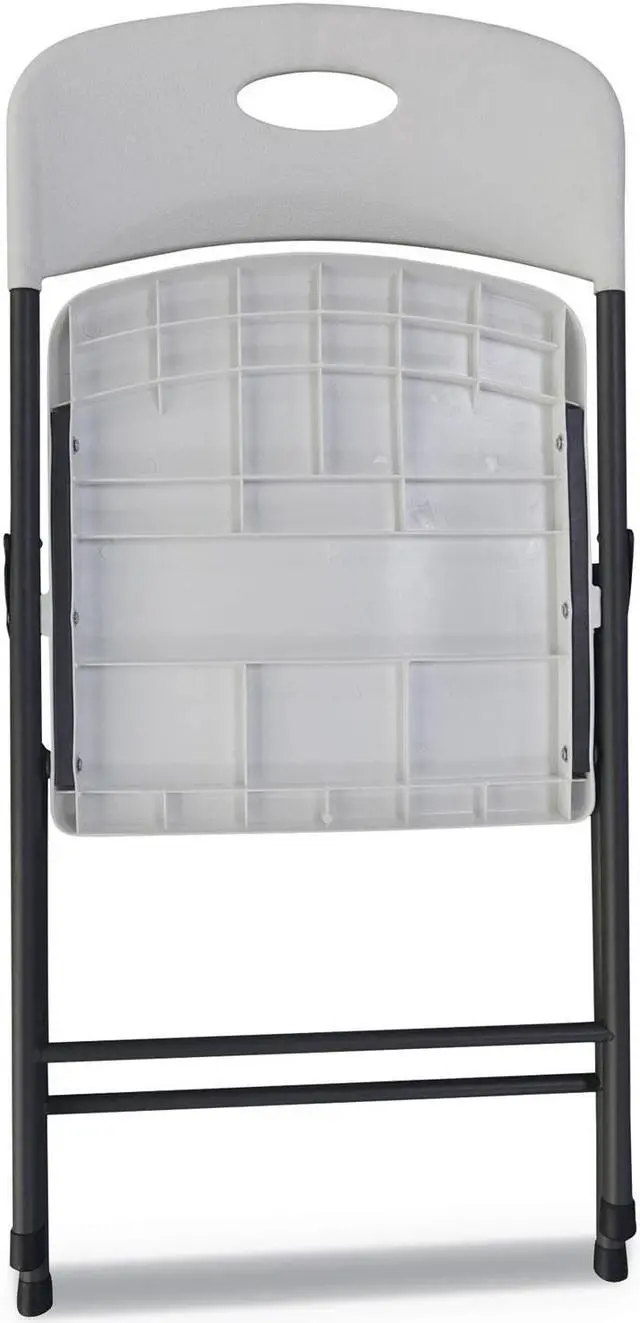 Alt view image 11 of 15 - Molded Resin Folding Chair, White/Black Anthracite, 4/Carton