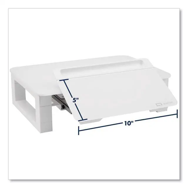 Alt view image 4 of 16 - quartet desktop glass monitor riser for computer with dry-erase board, adjustable height (q090gmrw01)