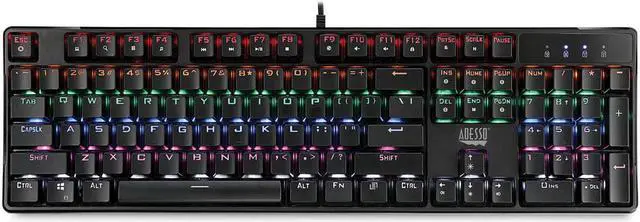 Alt view image 13 of 15 - Adesso Multi-Color Illuminated Mechanical Gaming Keyboard