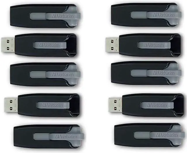 Main image of Verbatim 32GB Store 'n' Go V3 USB 3.2 Gen1 Flash Drive 10pk Gray 70894