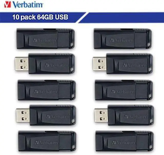 Main image of Verbatim 64GB Store 'n' Go USB Flash Drive 10pk Black 70895