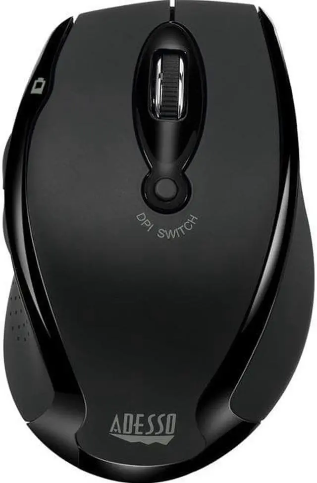 Alt view image 14 of 16 - Adesso iMouse M20B - Wireless Ergonomic Optical Mouse - Optical - Wireless - Radio Frequency - Black - USB - 1600 dpi - Scroll Wheel - Right-handed Only