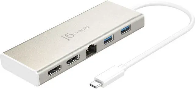 Alt view image 9 of 20 - j5create USB Type-C™ Dual HDMI Mini Dock-Ethernet/ USB 3.1 HUB / PD2.0