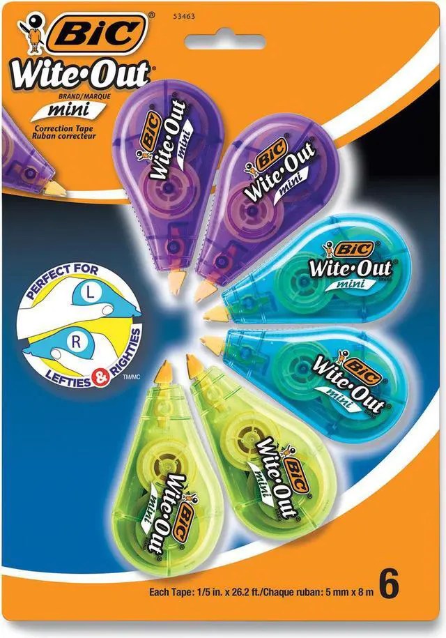 Alt view image 5 of 8 - Wite-Out mini Correction Tape White 6/Pack WOTMP61-WHI