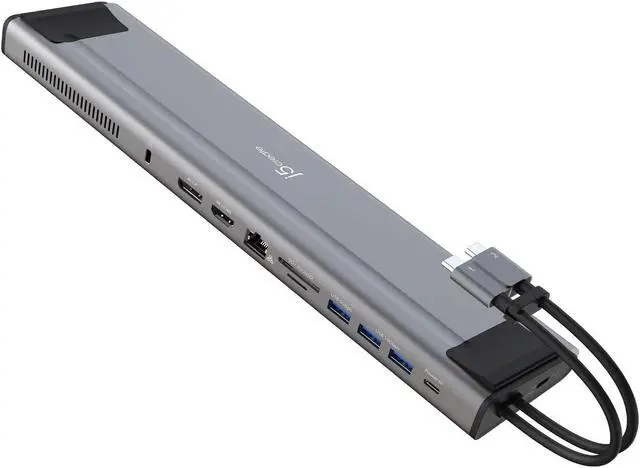Alt view image 2 of 8 - J5create Blace/Grey JCD552 M.2 NVMe USB-C Gen 2 Docking Station