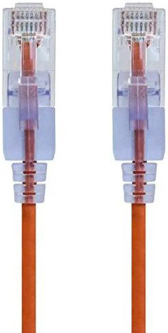 Alt view image 2 of 8 - Monoprice Cat6A Ethernet Patch Cable - 1 Feet - Orange (10 Pack) Snagless RJ45 550Mhz UTP Pure Bare Copper Wire 10G 30AWG - SlimRun Series