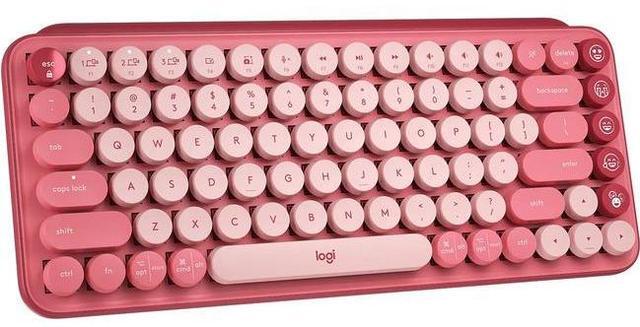 Alt view image 2 of 11 - Logitech POP Mechanical Wireless Keyboard - Customizable Emoji Keys, Durable Compact Design, Bluetooth or USB Connectivity, Multi-Device, OS Compatible - Heartbreaker Rose