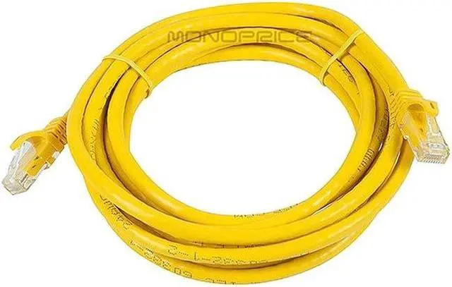 Alt view image 9 of 13 - Monoprice Cat6 Ethernet Patch Cable - 10 Feet - Yellow | Network Internet Cord - RJ45, Stranded, 550Mhz, UTP, Pure Bare Copper Wire, 24AWG - Flexboot Series