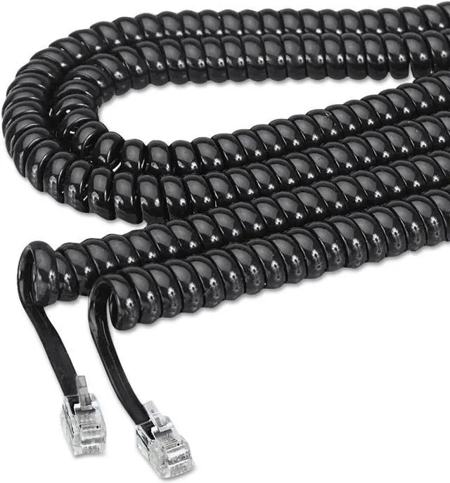 Alt view image 9 of 13 - Softalk 42261 Phone Coil Cord 25-Feet Black Landline Telephone Accessory