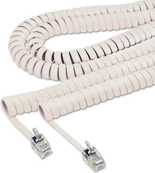 Alt view image 10 of 12 - Softalk Coiled Phone Cord Plug/Plug 25 ft. Ivory 42265